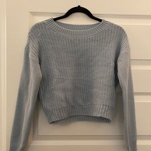 F21 CROPPED THICK KNITTED SWEATER
